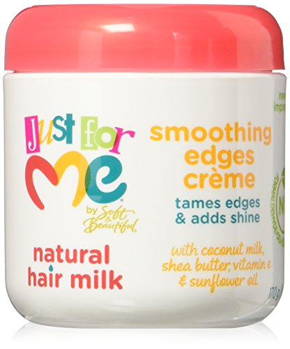 Just For Me Natural Hair Milk Smoothing Edges Creme, Tames Edges & Adds Shine, With Coconut Milk, Shea Butter, Vitamin E & Sunflower Oil, 6 Ounce