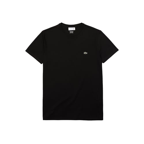 Lacoste Men's Crew Neck Short Sleeve Regular Fit Classic T-Shirt, Black, Large