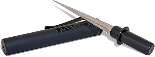 AccuSharp Diamond Compact Tapered Rod Sharpener, Portable Knife & Tool Sharpener for Serrated Blades, Fillet Knives & Fish Hooks, Knife Honing Steel Rod