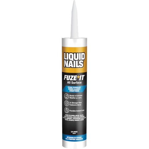 Liquid Nails 56198673380 LN-2000 FuzeIt All Surface Construction Adhesive (9-Ounce) , Gray