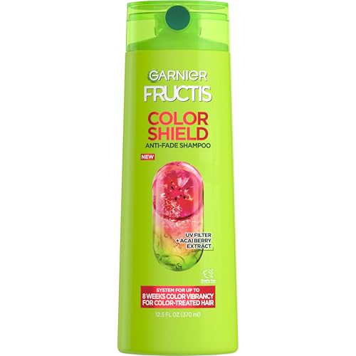 Garnier Fructis Color Shield Shampoo, Fortifying Shampoo for Color Treated Hair, Works on All Types and Shades of Hair, Vegan and Paraben Free, 12.5 fl. oz. (Packaging May Vary)