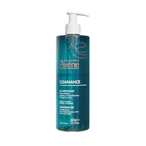 Avène Cleanance Cleansing Gel Soap Free Cleanser for Acne Prone, Oily, Face & Body, 13.5 Oz