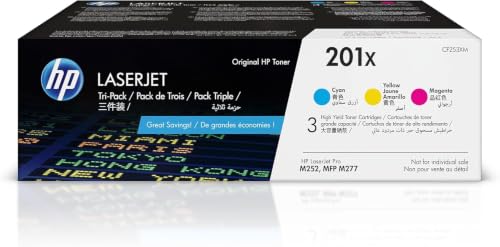 HP 201X (CF253XM) Original Toner Tri-Pack, Cyan, Gelb & Magenta, HP Color LaserJet Pro M252/M277/M274, Bis zu 2.300 Seiten, 3 High-Yield Kartuschen