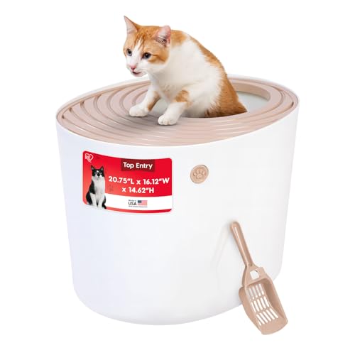 IRIS USA Top Entry Litter Box Space-Savvy A compact design that works well in homes with other pets
