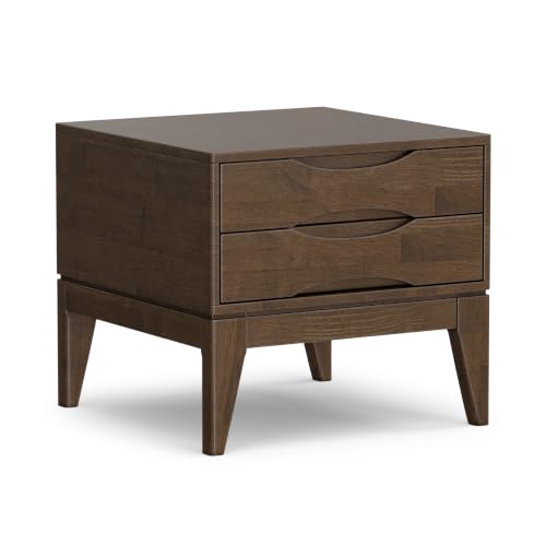SIMPLIHOME Harper 22-inch solid wood end table with two drawers