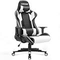 Homall Gaming Chair, High Back Faux Leather (White)