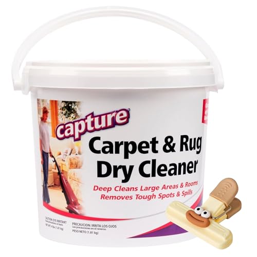 Capture Carpet & Rug Dry Cleaner w/Resealable lid - Home, Car, Dogs & Cats Pet Carpet Cleaner Solution - Strength Odor Eliminator, Stains Spot Remover, Non Liquid & No Harsh Chemical (4 Pound)