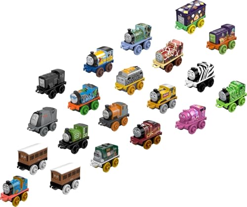 Thomas & Friends Toy Trains MINIS 20 Pack of Miniature Push-Along Engines & Railway Vehicles for Pretend Play Preschool Kids Ages 3+ Years (Amazon Exclusive)