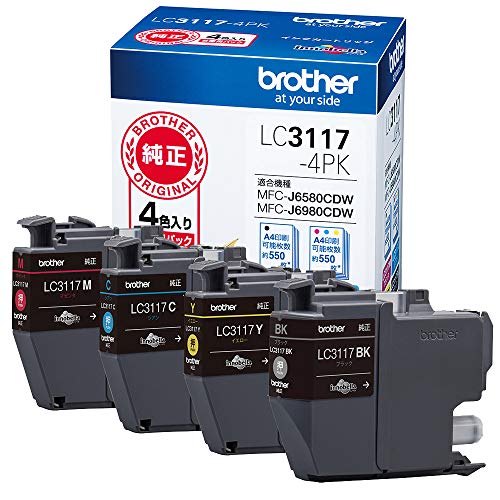 brother純正 インクカートリッジ4色パック LC3117-4PKの商品画像