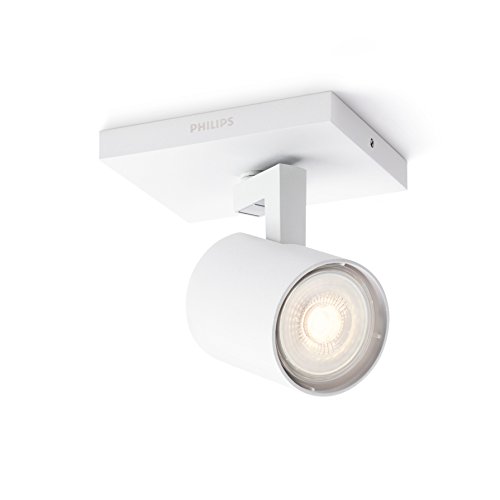 (-33%) Philips myLiving Runner LED Spot (3 W), dimmbarer Deckenspot mit warmweißem Licht und schwenkbarem Spotkopf, energiesparende Raumbeleuchtung, weiß