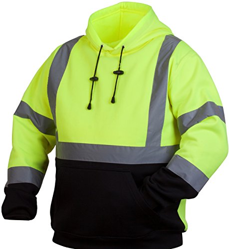 Pyramex Standard Safety Pullover Sweatshirt, Hi Vis Lime, Extra Large