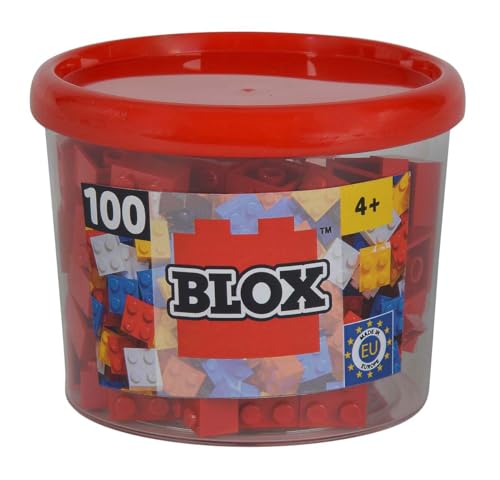 Simba 104114111 "Blox 4-Stud Red Building Blocks Set (100-Piece)