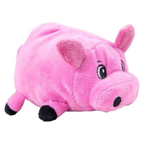 Outward Hound Fattiez Round Squeaky Plush Dog Toy, Small, Pig