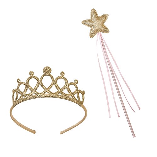 Talking Tables Tiara and Fairy Wand Set Perfect for Girls Birthday, Baby Shower, Bridal Shower, Pretty Princess Party, Fairy Party, Butterfly Party, Bachelorette Party, Halloween or Dress Up