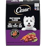 Cesar Small Breed Dry Dog Food for Small Dogs, Filet Mignon Flavor and Spring Vegetables Garnish, 12 lb Bag