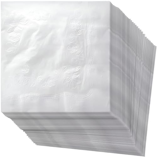 Premium White Napkins, 1/8 Fold Dinner Napkin, Disposable 2-Ply White Party Napkins, Value Pack 100 Count