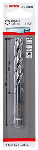 Bosch Professional Impact Control HSS Twist Drill Bit (for metal, 7.5 x 69 x 109 mm, accessories for impact drills)