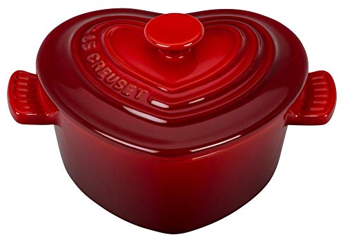 Le Creuset PG1160H-1167 Enameled Mini Heart Stoneware cocotte, 8 Ounce,  Cerise | Pricepulse