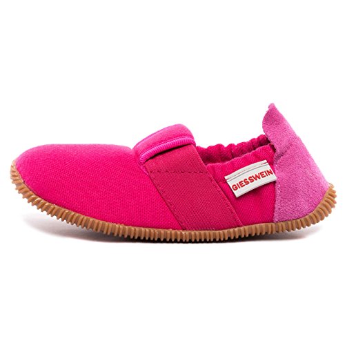 (-29%) GIESSWEIN Kinder Hausschuhe Söll Slim-Fit - Baumwoll Slippers für Mädchen & Jungen, rutschfeste Kindergarten Schuhe mit Leder Innensohle