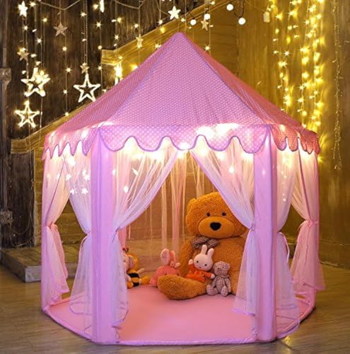 Monobeach Princess Castle Play Tent with Star Lights Indoor Outdoor