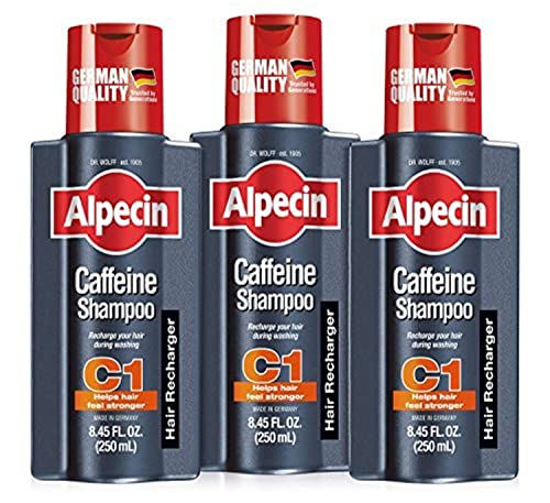 Alpecin C1 Caffeine Shampoo 8.45 fl Oz (Pack of 3) I Hair Performance Enhancer I Promotes Natural Hair Growth and Thickness I Energizes Scalp