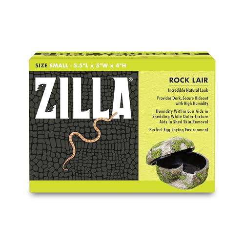 Zilla Pet Terrarium Rock Lair, Reptile Hide for Lizards, Geckos and More, Small