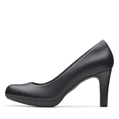 Clarks Women's Adriel Viola Dress Pump, Black Leather, 9