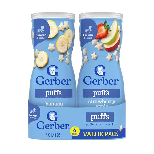 Gerber Stage 3 Baby Snacks, Puffs Value Pack, Puffs Snacks, Baby Led Feeding, 2PK