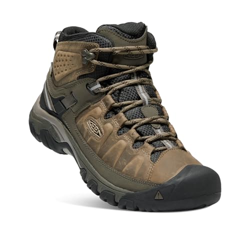 KEEN Men's Targhee 3 Mid Height Waterproof Hiking Boots, Bungee Cord/Black, 11