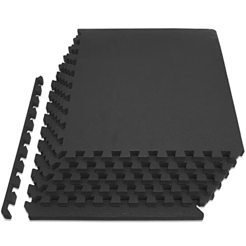 ProsourceFit Weaved Pattern Extra Thick Exercise Puzzle Mat ¾-inch, EVA Foam Interlocking Tiles for Protective, Cushion