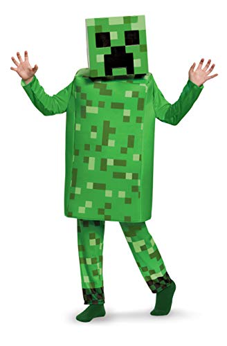 Creeper Deluxe Minecraft Costume, Green, Medium (7-8)