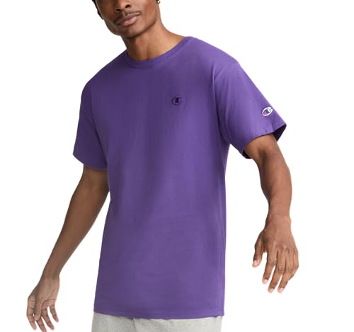 Champion mens Classic Jersey Tee Shirt, Purple Pr, Large US
