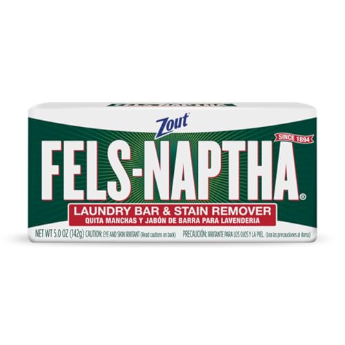 Fels Naptha Laundry Soap Bar & Stain Remover - Pack of 2, 5.0 Oz per bar