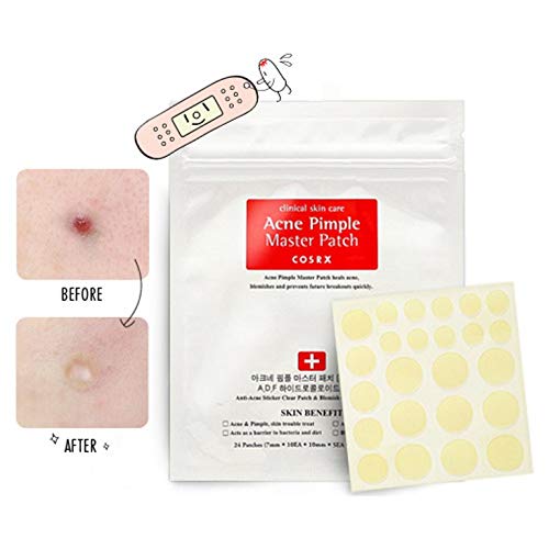 COSRX Acne Pimple Patch Absorbing Hydrocolloid Original 3 Size Patches for Zits Cover, Spot Stickers for Face and Body, Not Tested on Animals, No Toxic Ingredients (120 Count (Pack of 5))