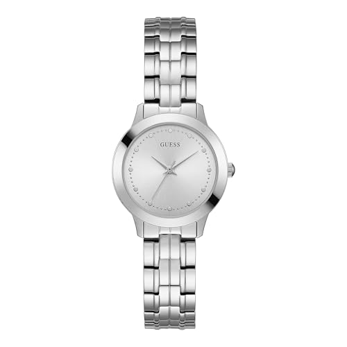 GUESS Classic Slim Stainless Steel Bracelet Watch. Color: Silver-Tone (Model: U0989L1)