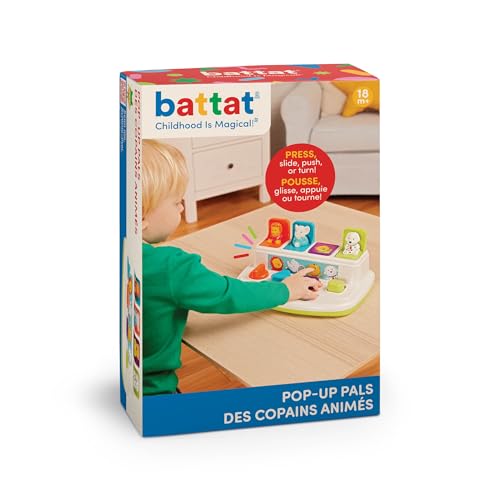 Battat – Cause – And – Effect Toy – Developmental Toy With Buttons & Colors – Color Sorting Animal Toys – For Kids, Toddlers, Babies – 18+ Months – Pop – Up Pals