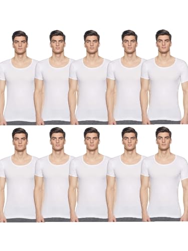 Rupa Jon Half Sleeves Vest for Men, 100% Cotton Material, Round Neck, Pack of 3