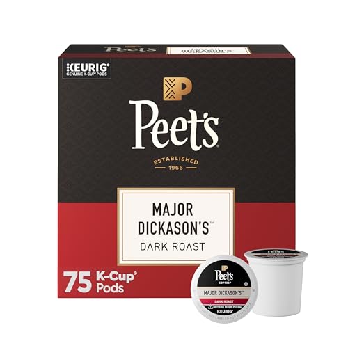 Peet's Coffee, Dark Roast Single Serve Coffee Pods - Major Dickason's Blend 75 Count (1 Box of 75 Pods)