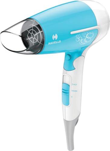 HD3151 1200 W Foldable Hair Dryer; 3 Heat (Hot/Cool/Warm) Settings Including Cool Shot Button; Heat Balance Technology, Turquoise