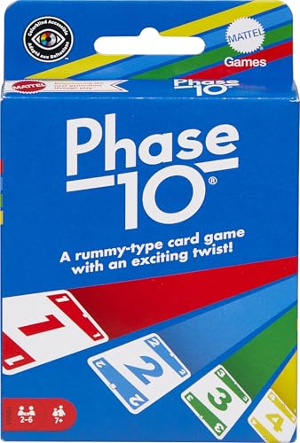 Mattel Games Phase 10 Card Game with 108 Cards, Ages 7+
