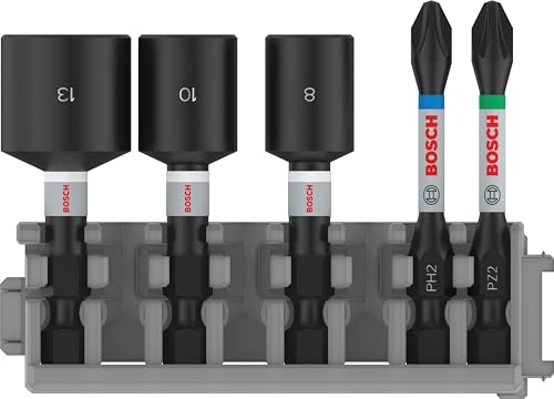 (-46%) Bosch 5x PRO Impact Set mit Steckschlüsseln und Pick and Click-Index, PH2x5