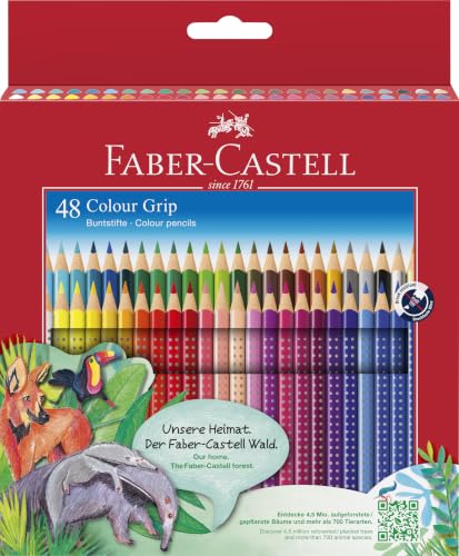 (-34%) FABER-CASTELL - Buntstifte Set Colour Grip, 48 Malstifte