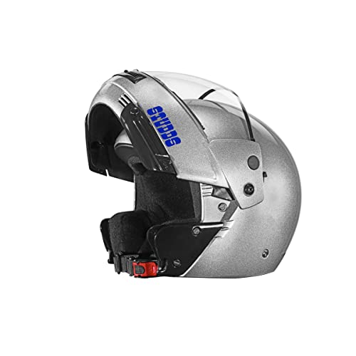 Ninja Pastel Plain Flip Up Full Face Helmet (Silver Grey, M)