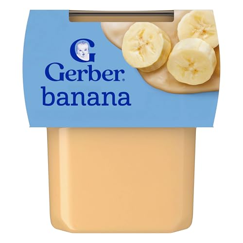 Gerber Baby Food Banana Puree, 4 Oz, 2 Pack Tubs