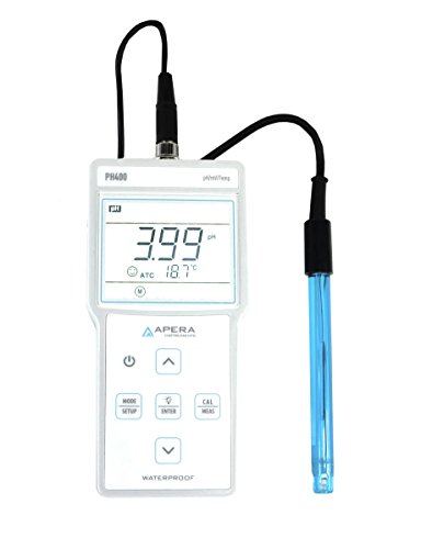 Ph400 Portable Ph Meter Kit, 0.01 Ph Accuracy, 0-14.00 Ph Measuring Range, 3Ft Probe, 3-Point Auto Calibration, Pre-Mixed Buffers Included (858718006100)