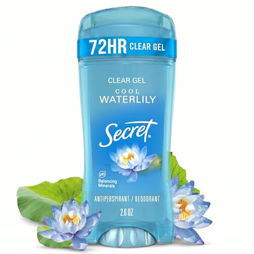 Secret Fresh Clear Gel Antiperspirant and Deodorant for Women, Waterlily Scent, 2.6 oz