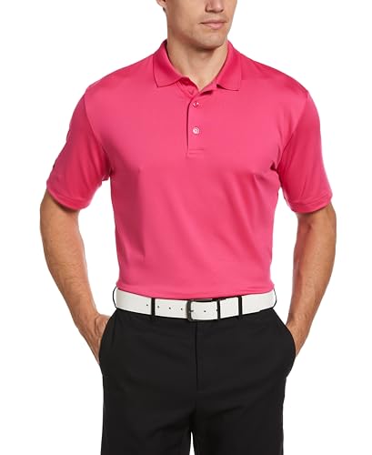 Callaway Men's Solid Opti-Dri Short Sleeve Golf Polo Shirt With Stretch Fabric, Sun Protection, Extended Sizing (Sizes Small-4Xl), Very Berry, X-Large