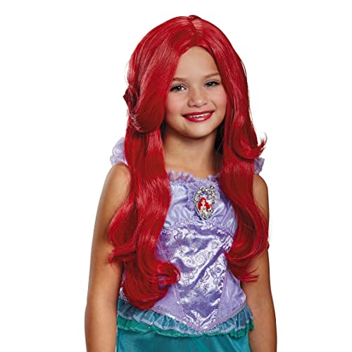 Disguise Girls Modern Ariel Deluxe Child Wig, RED