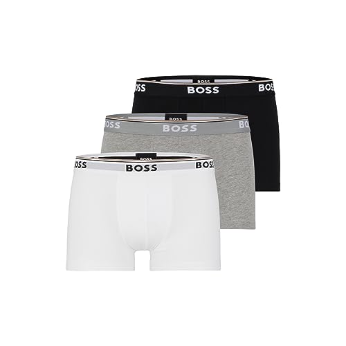 🔥 SELTEN SO GÜNSTIG (-40%) BOSS Herren 3er-Pack Shorts aus Stretch-Baumwolle, Normale Passform Badehose, Weiß/Grau/Schwarz, X-Large