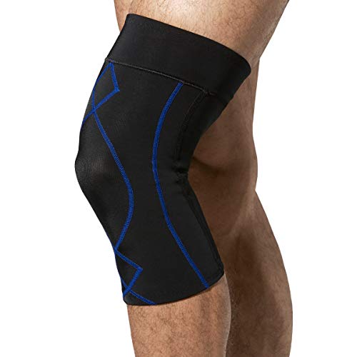 CW-X Men's Stabilyx Knee Suppo...sion Sleeve,Black/Blue,Large